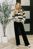 Fall Into Us Color Block Knit Pullover Womens