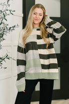 Fall Into Us Color Block Knit Pullover Womens