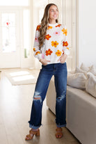 One Eleven North Falling Flowers Floral Sweater Sweater