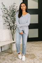In Loom Feel That Something Contrast Sleeve Jersey Knit Top Womens