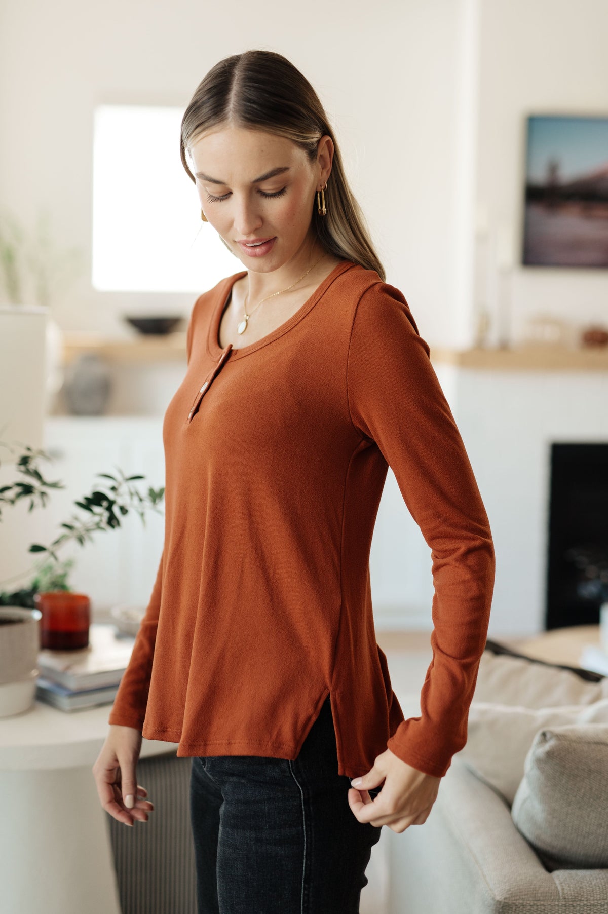 White Birch Feeling Better Scoop Neck Top Tops
