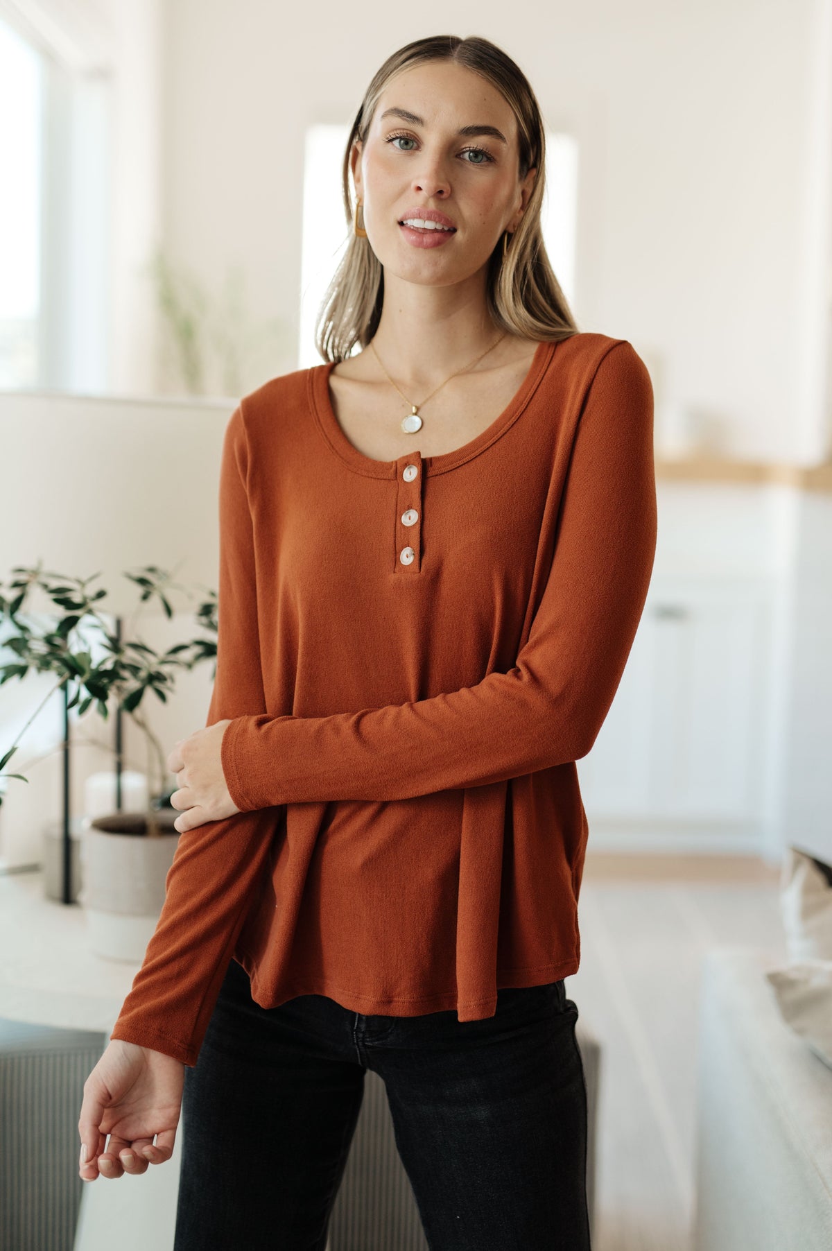 White Birch Feeling Better Scoop Neck Top Tops