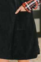 One Eleven North Feeling That Way Corduroy Dress in Black Womens