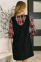 One Eleven North Feeling That Way Corduroy Dress in Black Womens