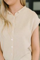 Feminine Intuition Button Down Blouse Womens