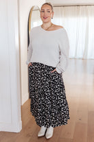 White Birch Fielding Flowers Floral Skirt Bottoms