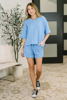 Zenana Fight the Feeling Top and Bottom Set in Sky Blue Womens