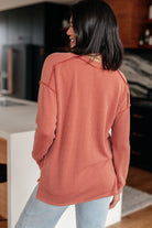 7th Ray First and Foremost Exposed Seams Rib Knit Long Sleeve Top Tops