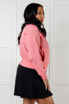 Rae Mode Fit Happens Nylon Tennis Jacket in Coral Rose Activewear