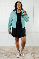 Rae Mode Fit Happens Nylon Tennis Jacket in Tidal Wave Activewear