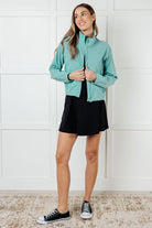 Rae Mode Fit Happens Nylon Tennis Jacket in Tidal Wave Activewear