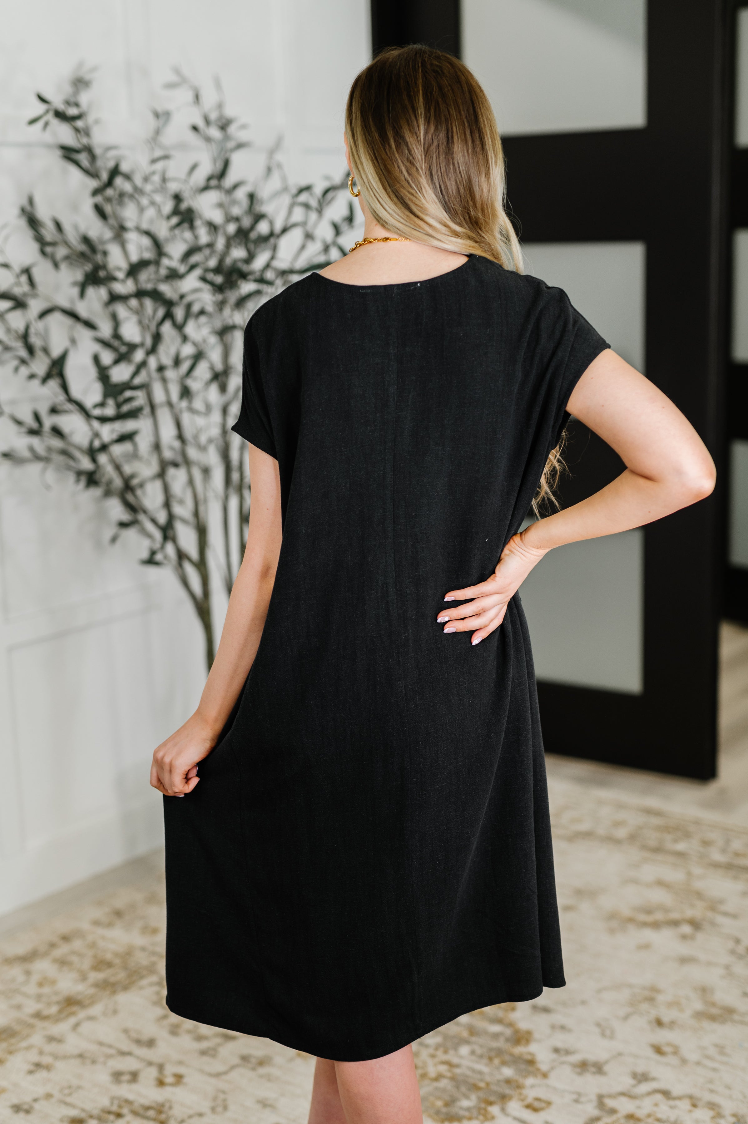 Hyfve Flatter Me Later Relaxed Dress in Black Womens