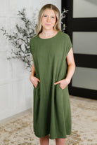 Hyfve Flatter Me Later Relaxed Dress in Moss Womens