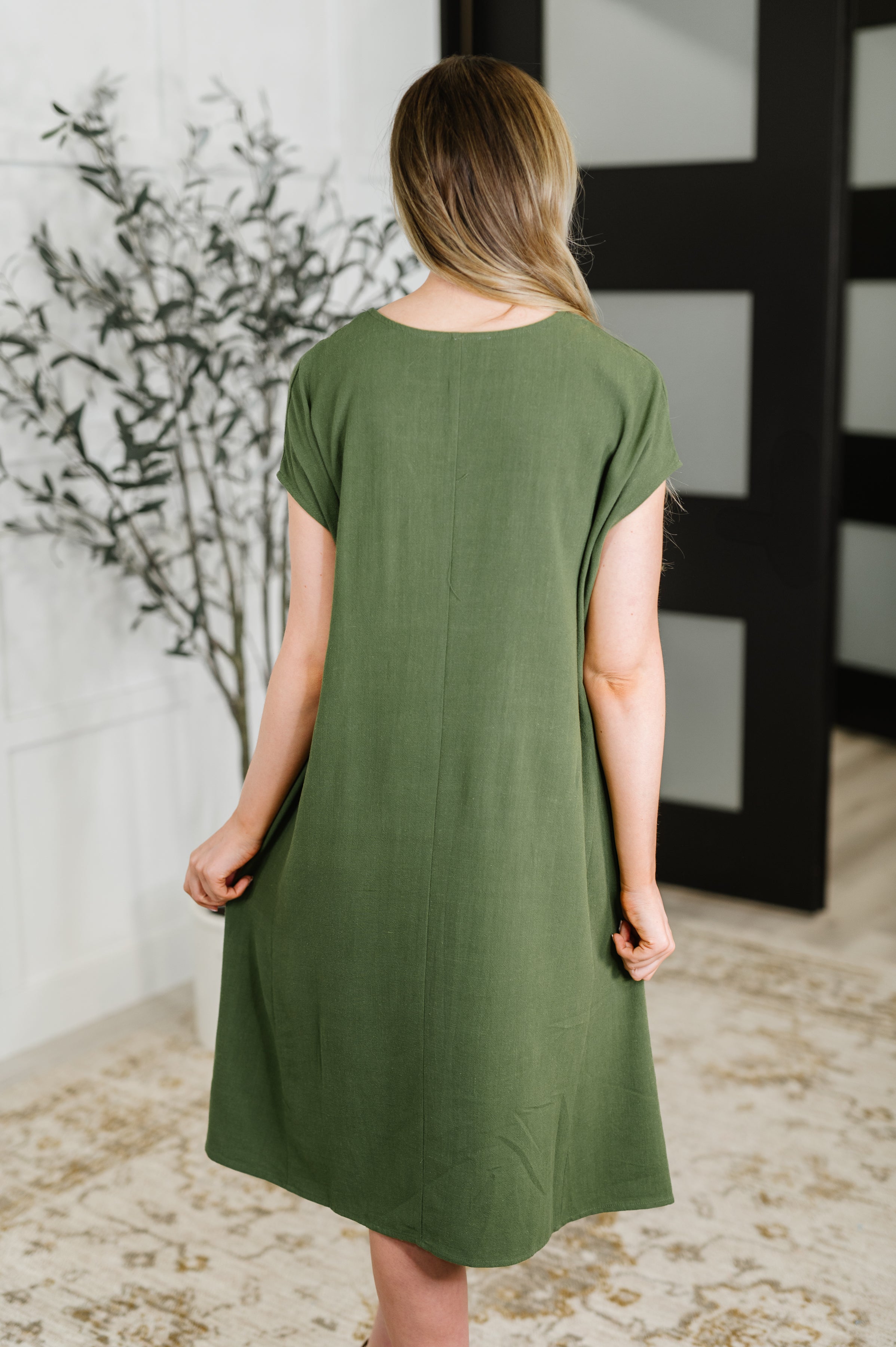 Hyfve Flatter Me Later Relaxed Dress in Moss Womens