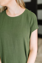 Hyfve Flatter Me Later Relaxed Dress in Moss Womens