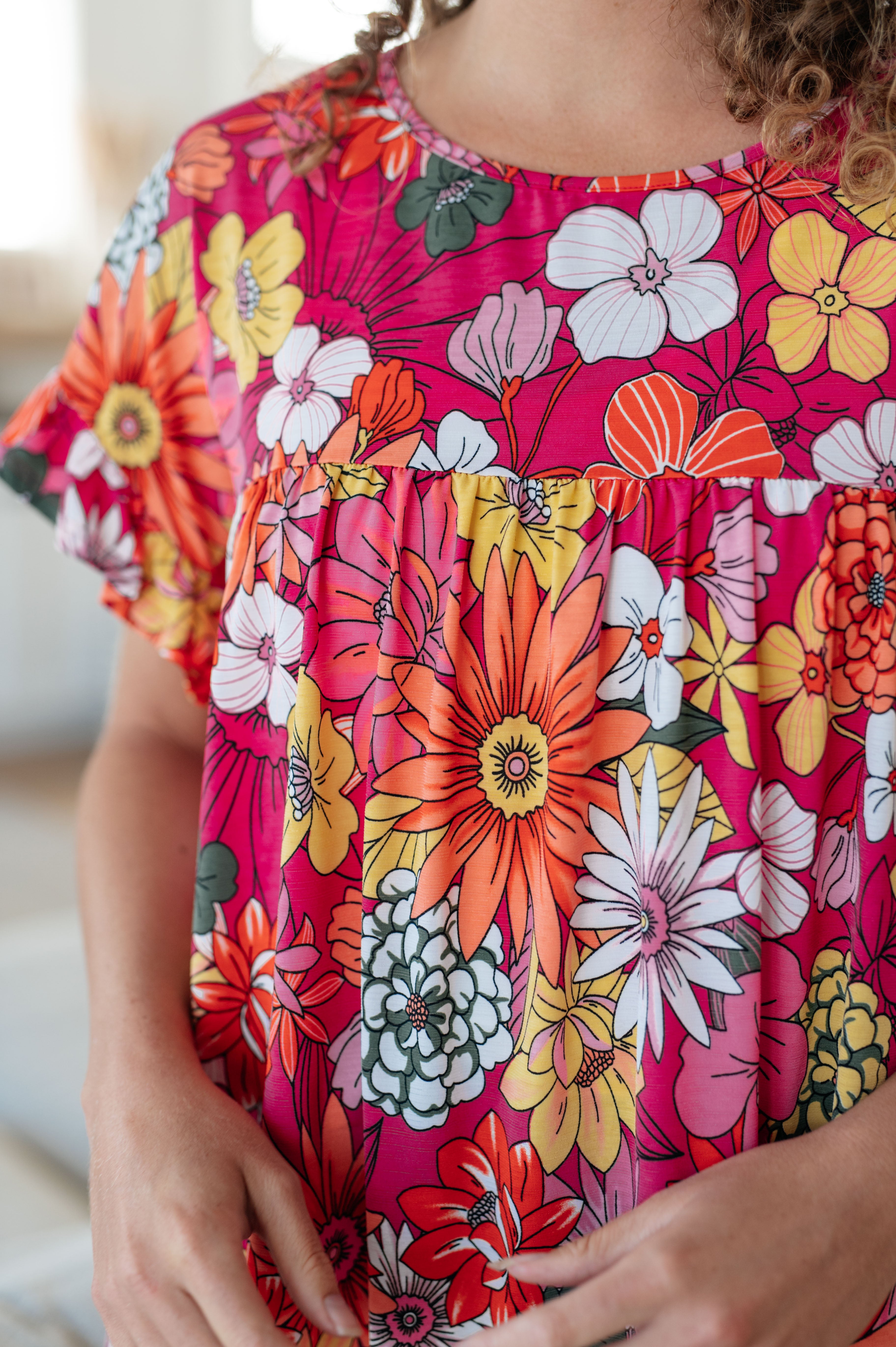 Shopin LA Flit About Floral Top in Pink Tops