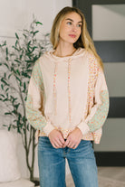Haptics Floral Patchwork Hooded Pullover Womens