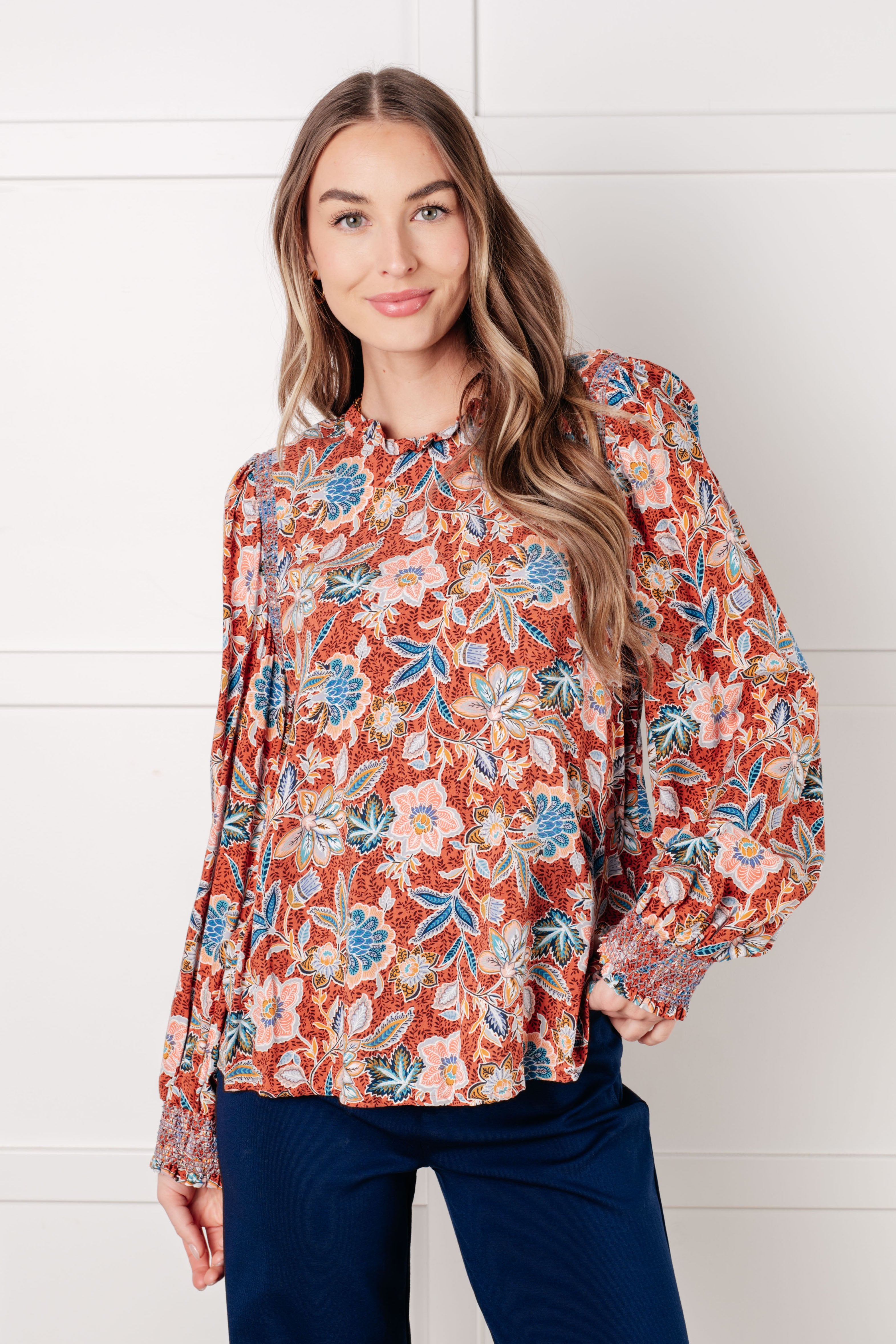 Andree By Unit Floral Delight Long Sleeve Blouse Blouses