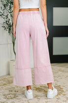 PREORDER: Flower Applique Cropped Flare Bottoms in Light Pink Womens
