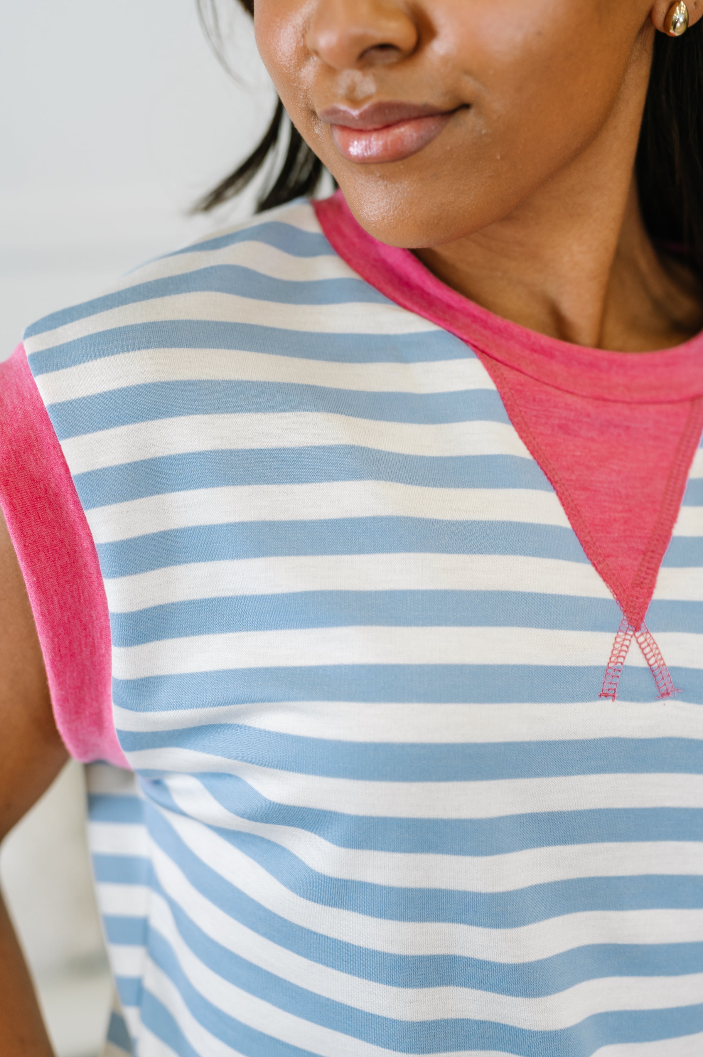 Haptics Following Through Color Block Muscle Tee Womens