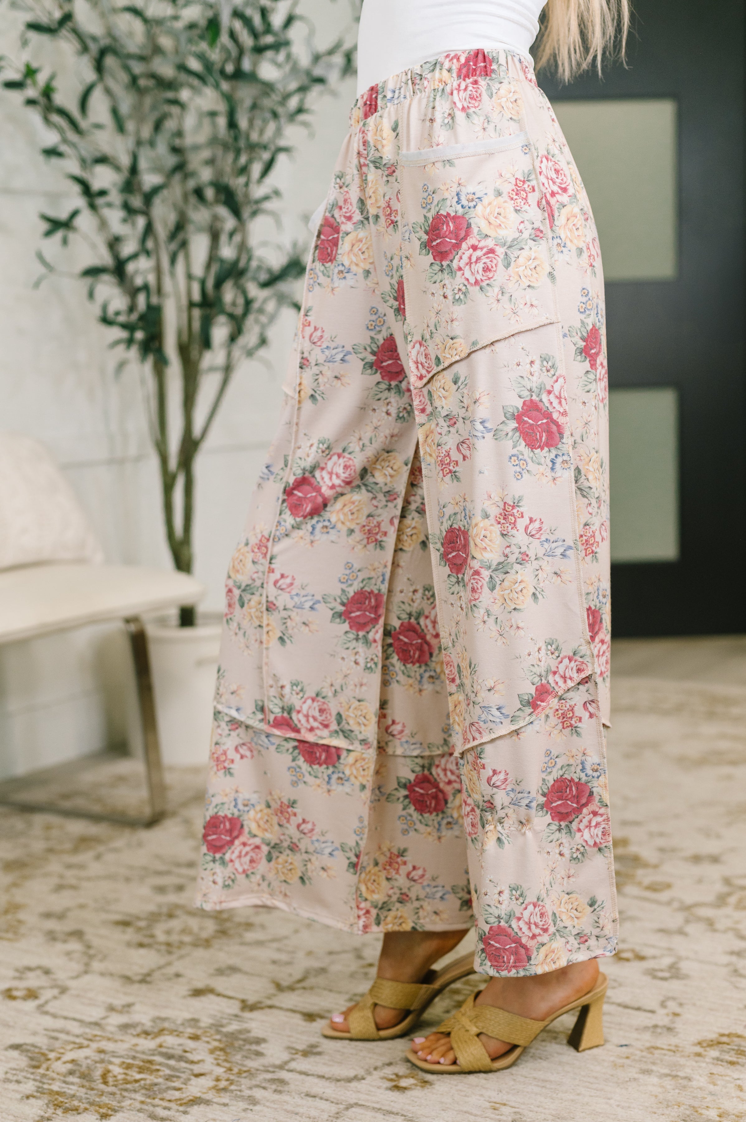 Follow the Flow Wide Leg Floral Bottoms Womens