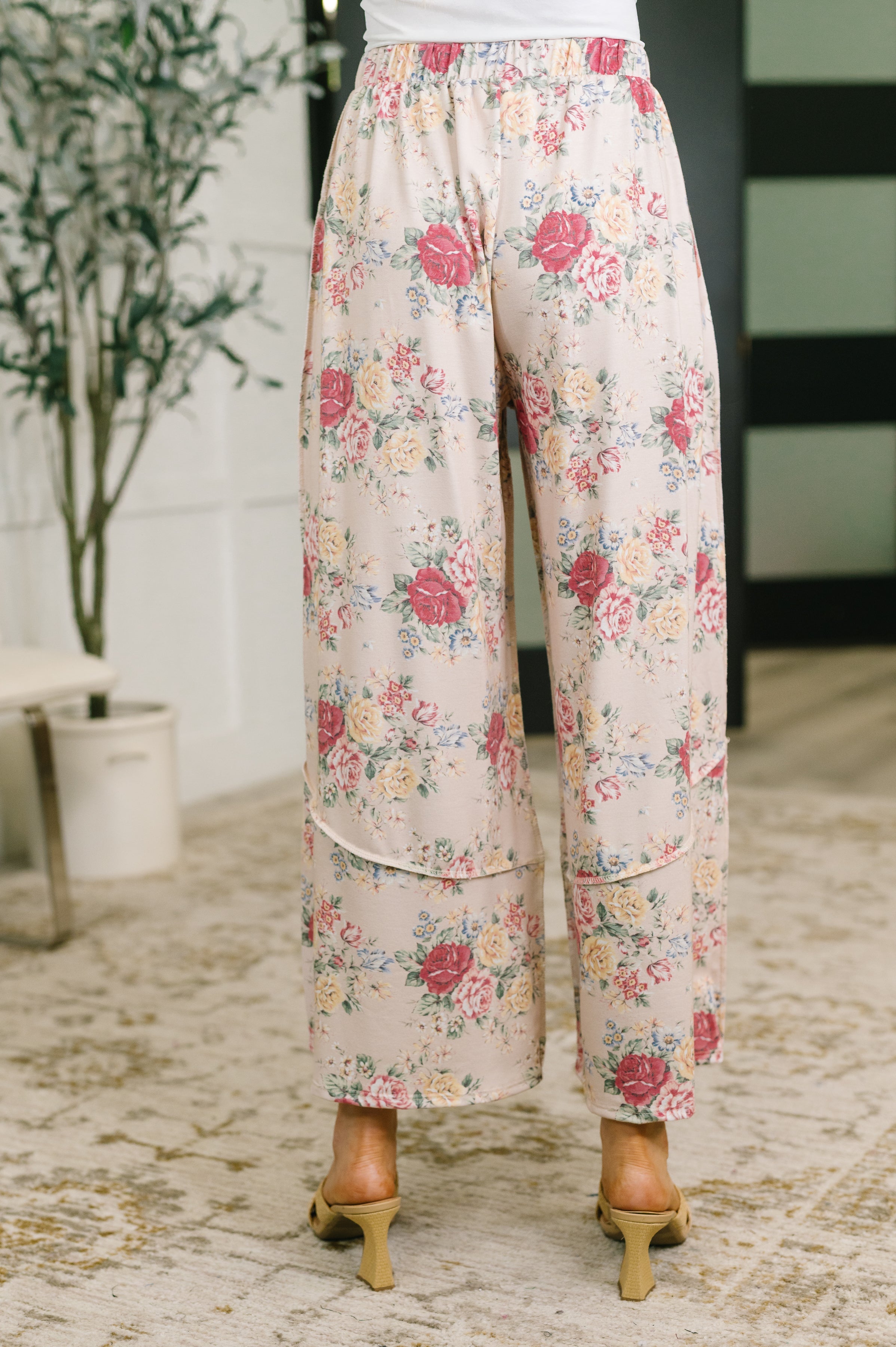 Follow the Flow Wide Leg Floral Bottoms Womens