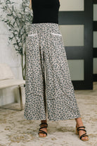 Follow the Flow Wide Leg Leopard Print Bottoms Womens