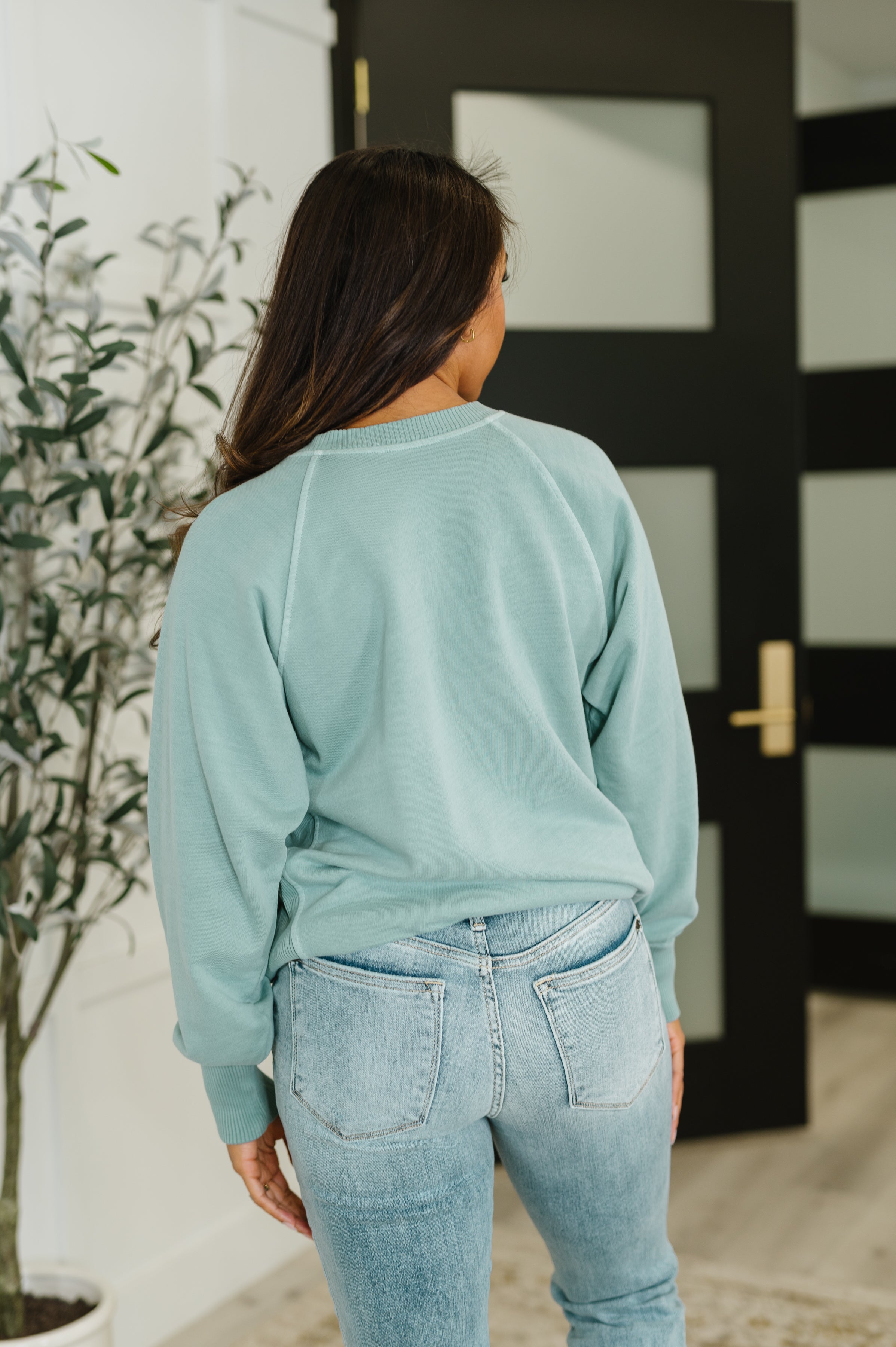 Zenana For the Experience Relaxed Pullover in Ash Blue Womens