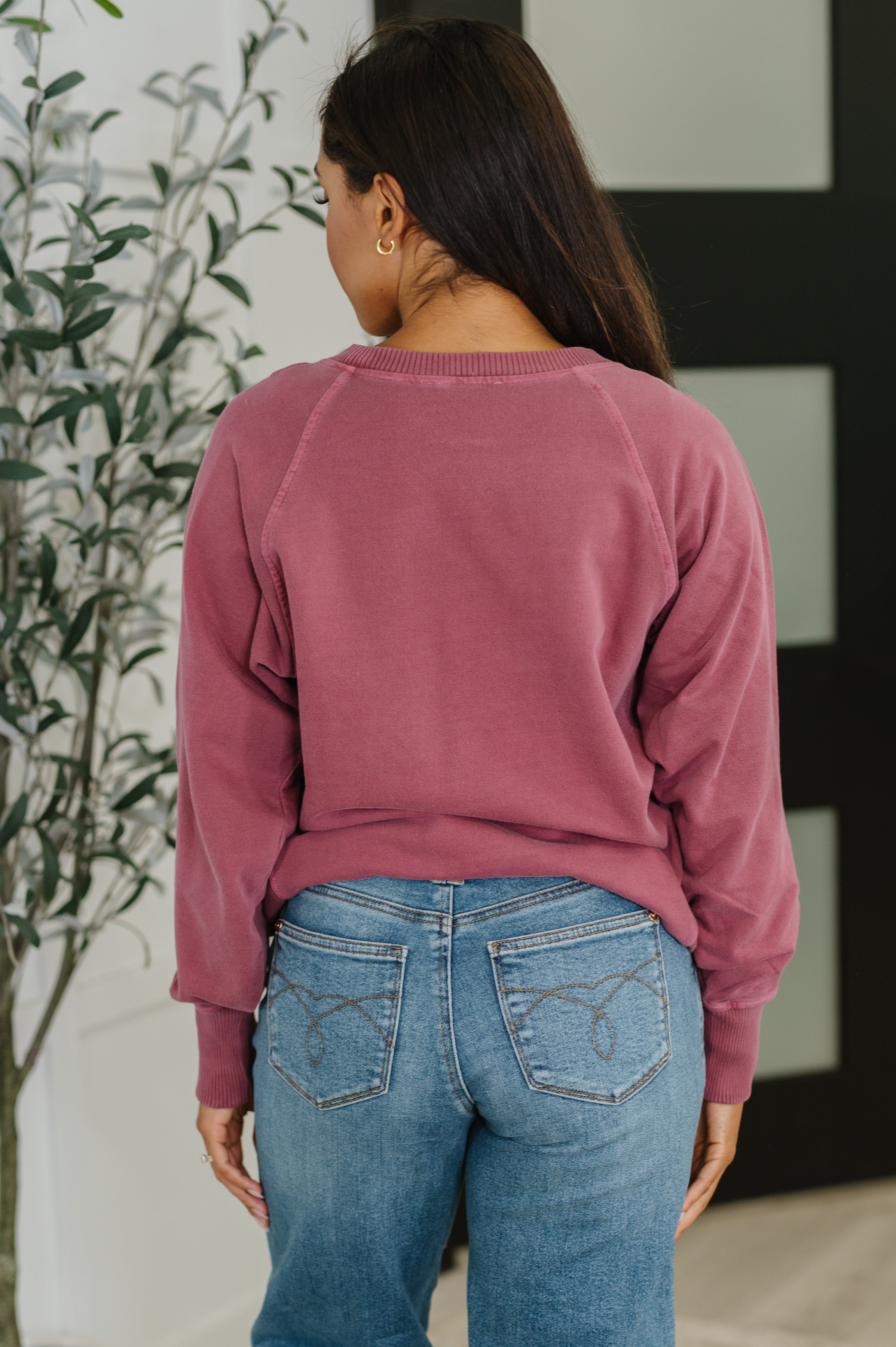 Zenana For the Experience Relaxed Pullover in Cabernet Womens