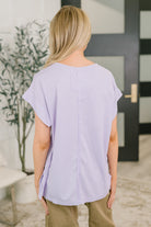 Dear Scarlett Foundation First Waffle Knit Relaxed Tee in Lilac Womens