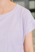 Dear Scarlett Foundation First Waffle Knit Relaxed Tee in Lilac Womens