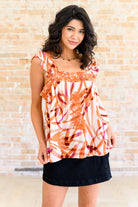 Andree By Unit Francesca Embroidered Top in Rust Ave Shops