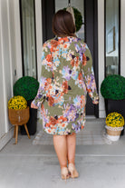Sew In Love Generally Speaking V-Neck Dress in Olive Floral Dresses
