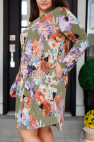 Sew In Love Generally Speaking V-Neck Dress in Olive Floral Dresses