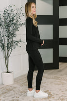 Zenana Get Me Cozy Set in Black Womens