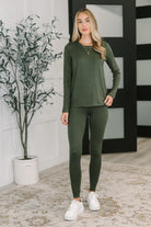 Zenana Get Me Cozy Set in Dark Olive 3XL Womens