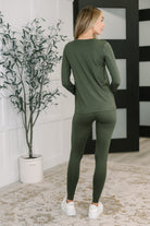 Zenana Get Me Cozy Set in Dark Olive Womens