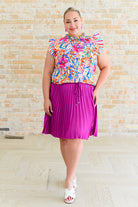 Jodifl Just a Flirt Pleated Skirt in Magenta Ave Shops