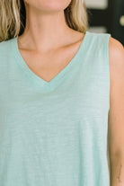 Getting Good V-Neck Tank in Mint Womens