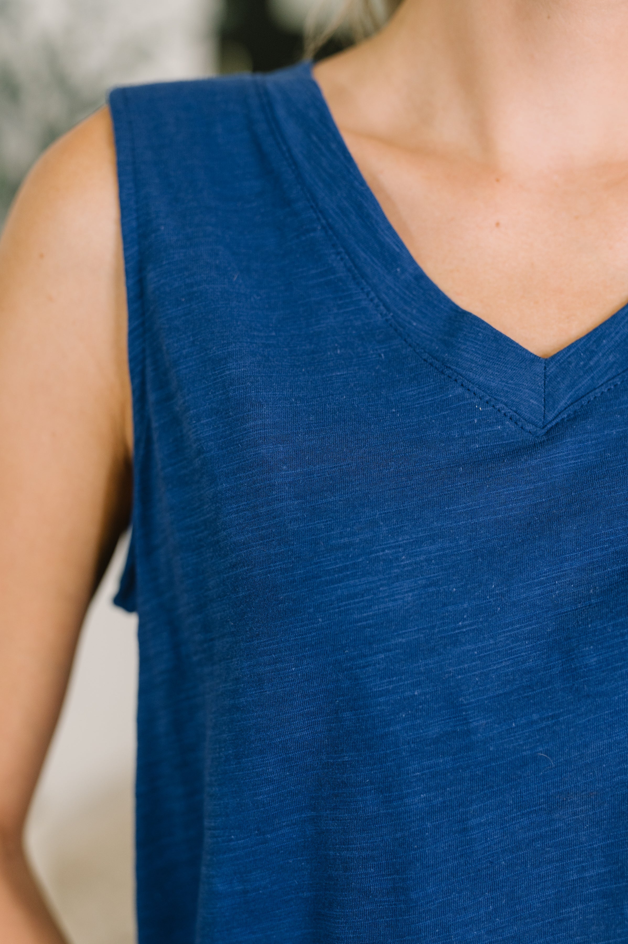 Getting Good V-Neck Tank in Navy Womens