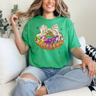 King Cake Bow Graphic Tee Womens