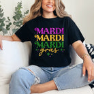 Mardi Gras Glitter Graphic Tee Womens