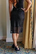 7th Ray Gilded Age Sequin Skirt in Black Ave Shops