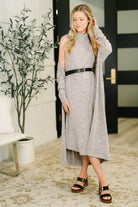 Dear Scarlett Glam Dress and Cardigan Set in Chocolate Womens