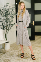 Dear Scarlett Glam Dress and Cardigan Set in Chocolate Womens