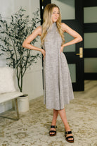 Dear Scarlett Glam Dress and Cardigan Set in Chocolate Womens