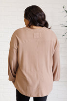 One Eleven North Good Things Are Coming V-Neck Top in Coffee Tops