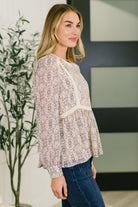 In Loom Gorgeous Girl Floral Peplum Blouse Womens