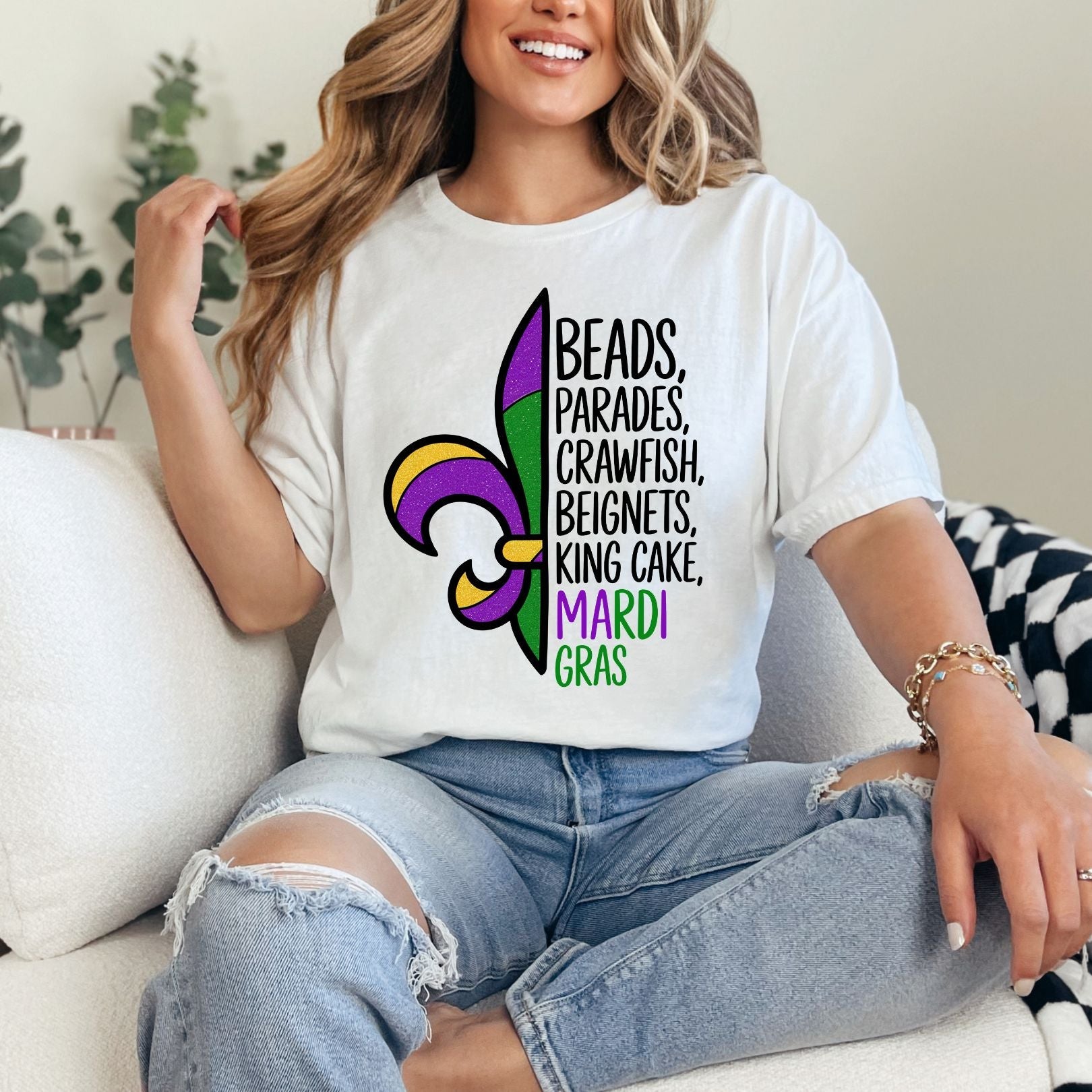 Best Of Mardi Gras Graphic Tee Womens