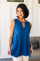 Lovely Melody Greater than Great Keyhole Detail Tank in Teal Tops
